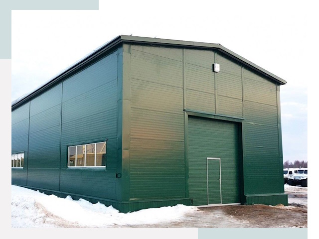 Двускатные ангары в Отрадном